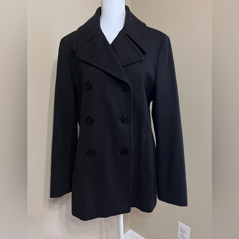 Marvin Richards Black Double Breasted Peacoat
